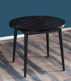 Hanah Home Stil Bendir Mesa de Comedor Redonda Blanco y Negro